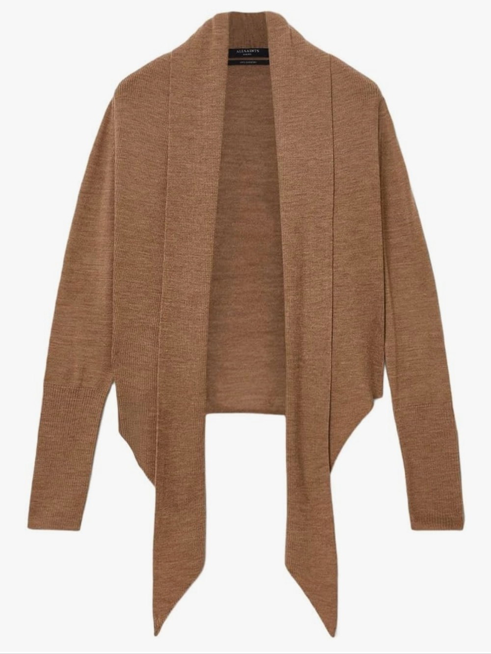 AllSaints Wasson Lightweight Pirate Cardigan, Camel Brown NWT - Picture 16 of 16